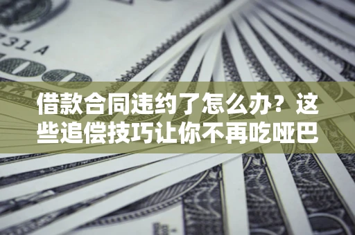 武汉借款合同违约了怎么办？这些追偿技巧让你不再吃哑巴亏